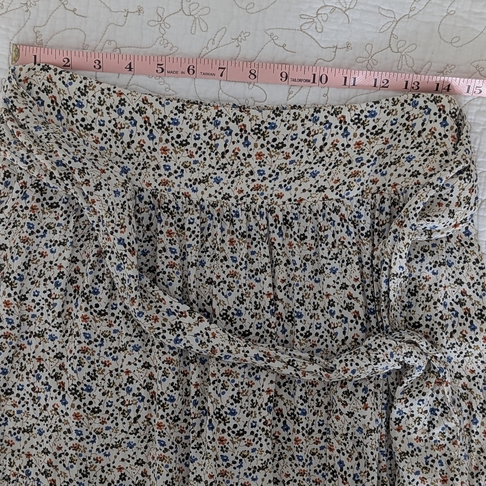 Madewell Fieldwalk Tie Waist Sand Tiered Floral Mini Skirt Size Medium - Picture 5 of 8